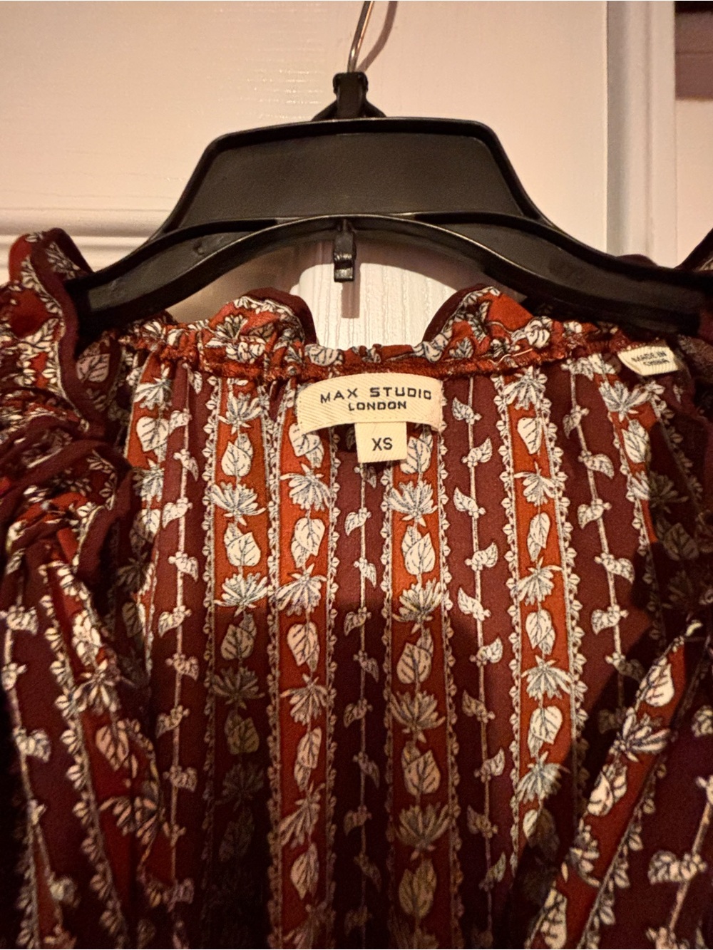Max Studio Brown Floral Long Sleeve Maxi Dress - Picture 2 of 7